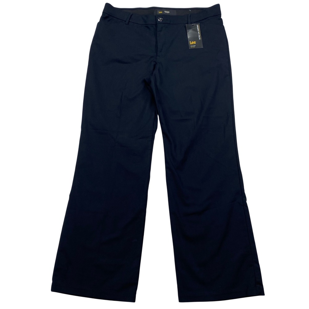 Lee Trouser Womens 14 Short Black Ultra Lux Comfort Flex Motion Mid Rise New